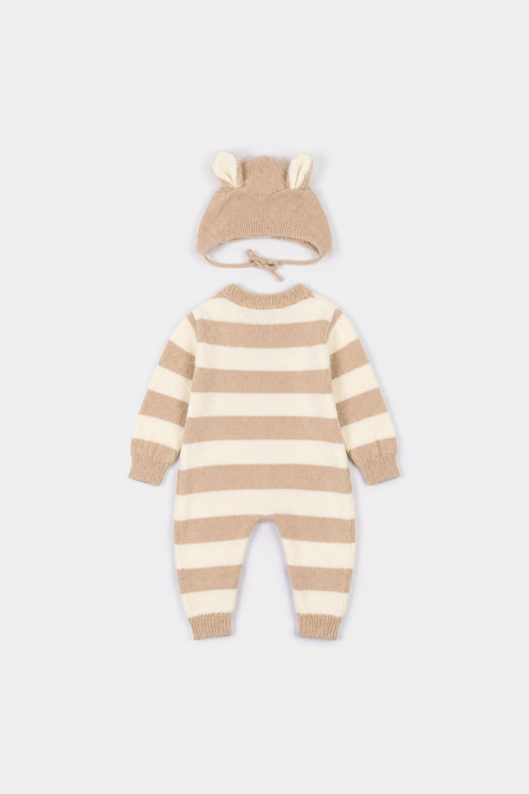 Infant Boys Acrylic Romper-Cozy Lion-Lt.Brown