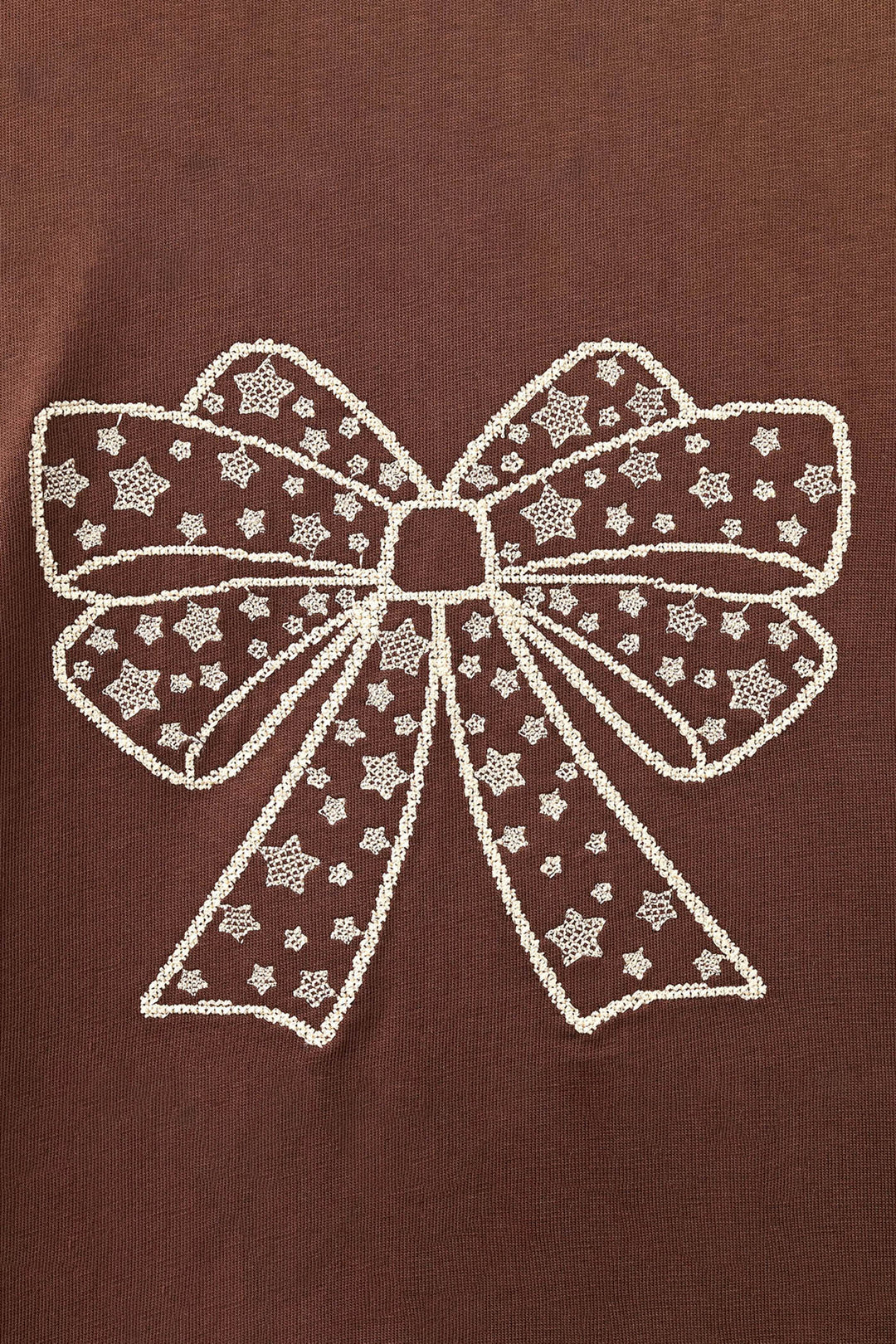 Girls Cotton Jersey T-Shirt Full Sleeves Bow - Deep Mehendi