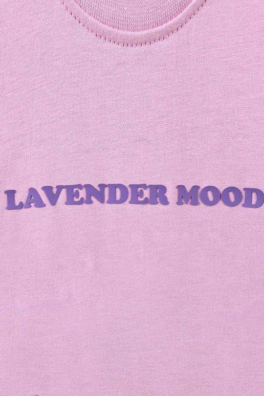 Girls Cotton Jersey T-Shirt Full Sleeves Lavender Mood - Orchid