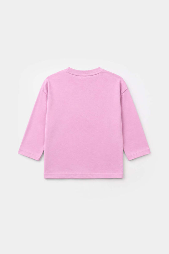 Girls Cotton Jersey T-Shirt Full Sleeves Lavender Mood - Orchid