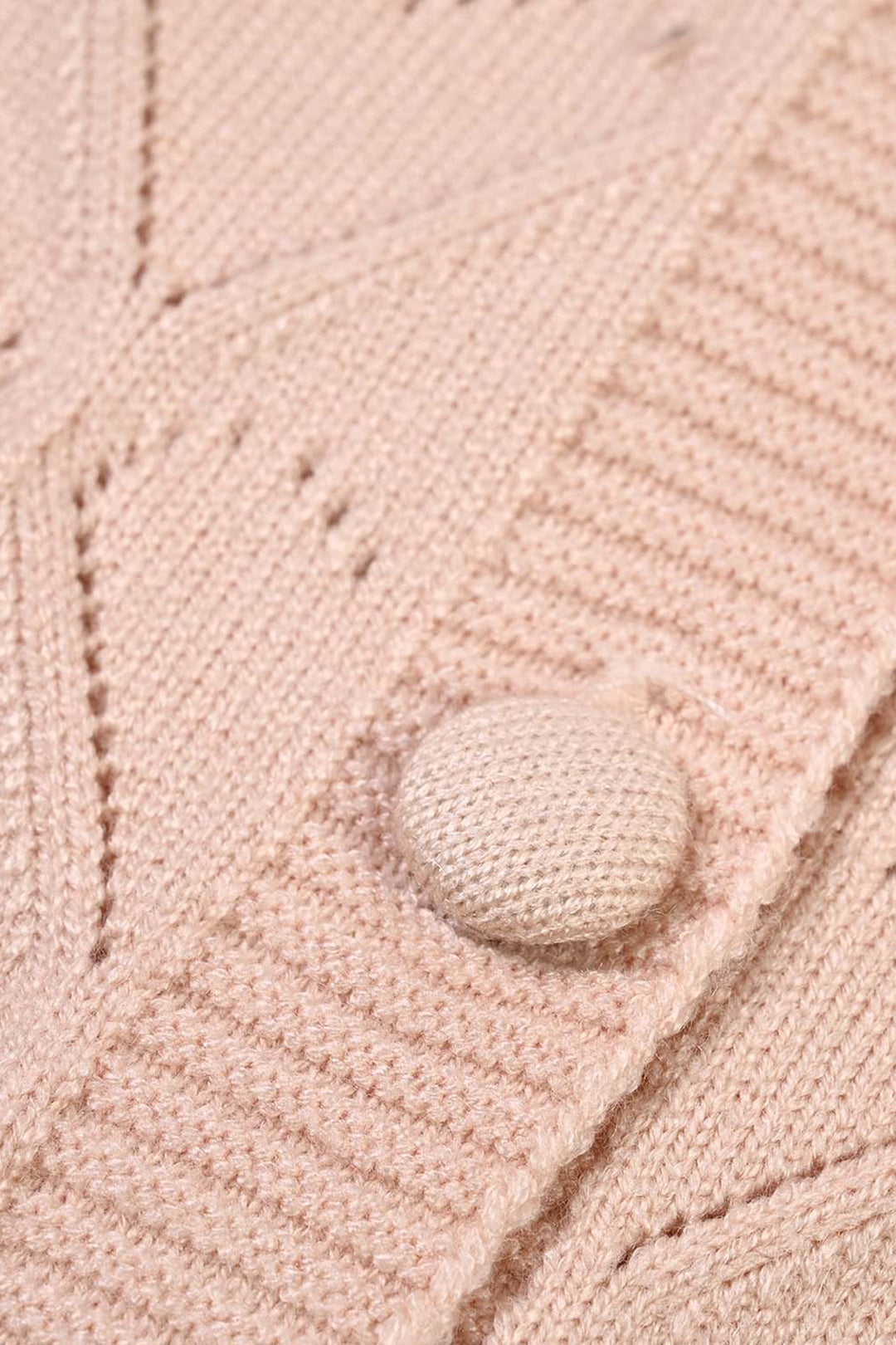 Infant Girls Acrylic Romper-Diamond Knit-BEIGE