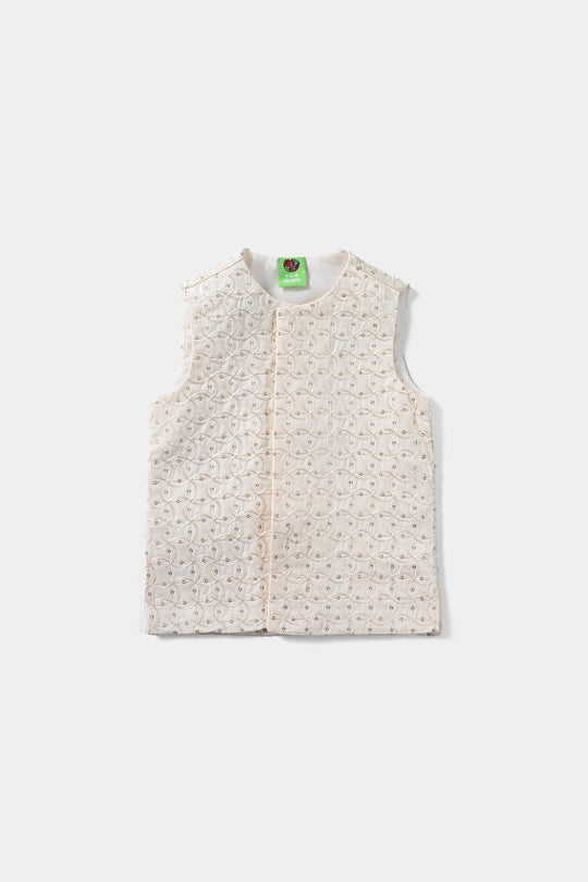 Infant Boys Poly Viscose Waistcoat (Sequence )-Off White