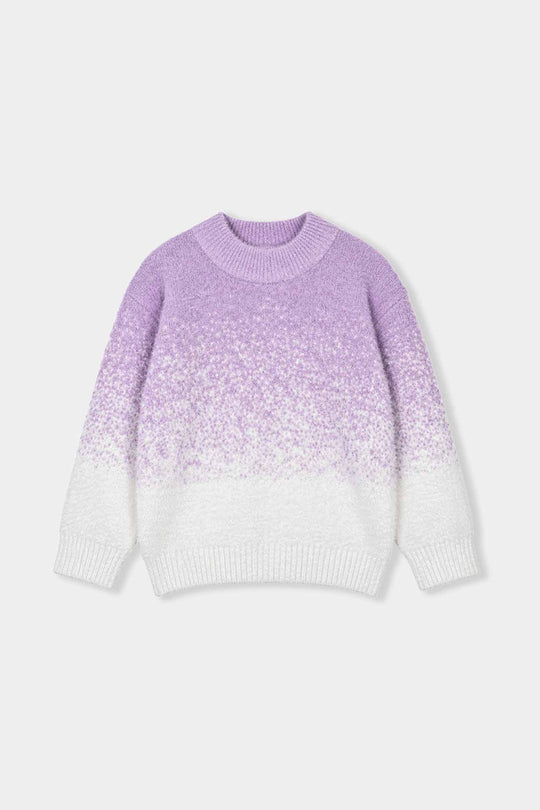Infant Girls Acrylic Sweater-Snowdrop-Lilac