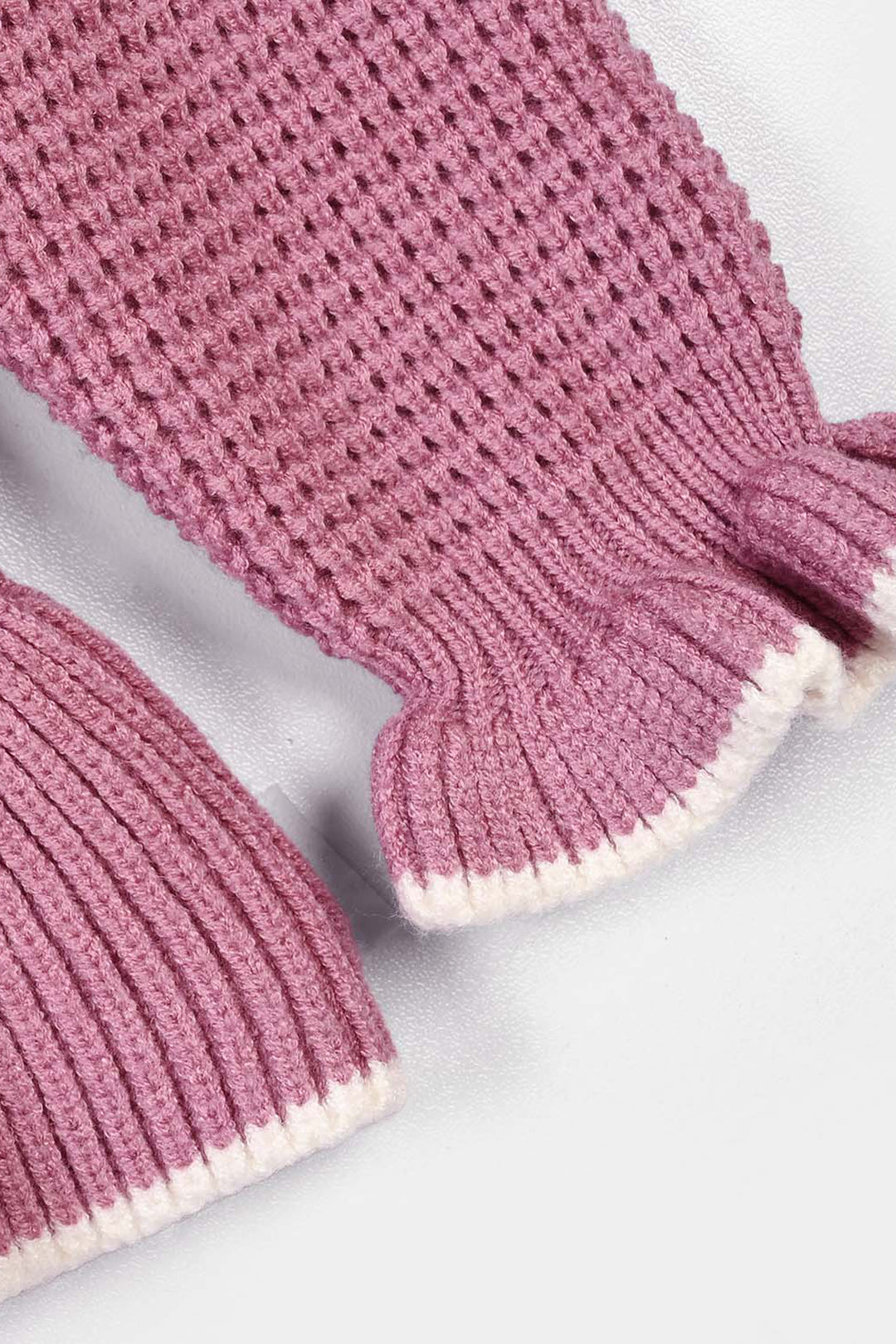 Infant Girls Acrylic Sweater-Mauve-Purple