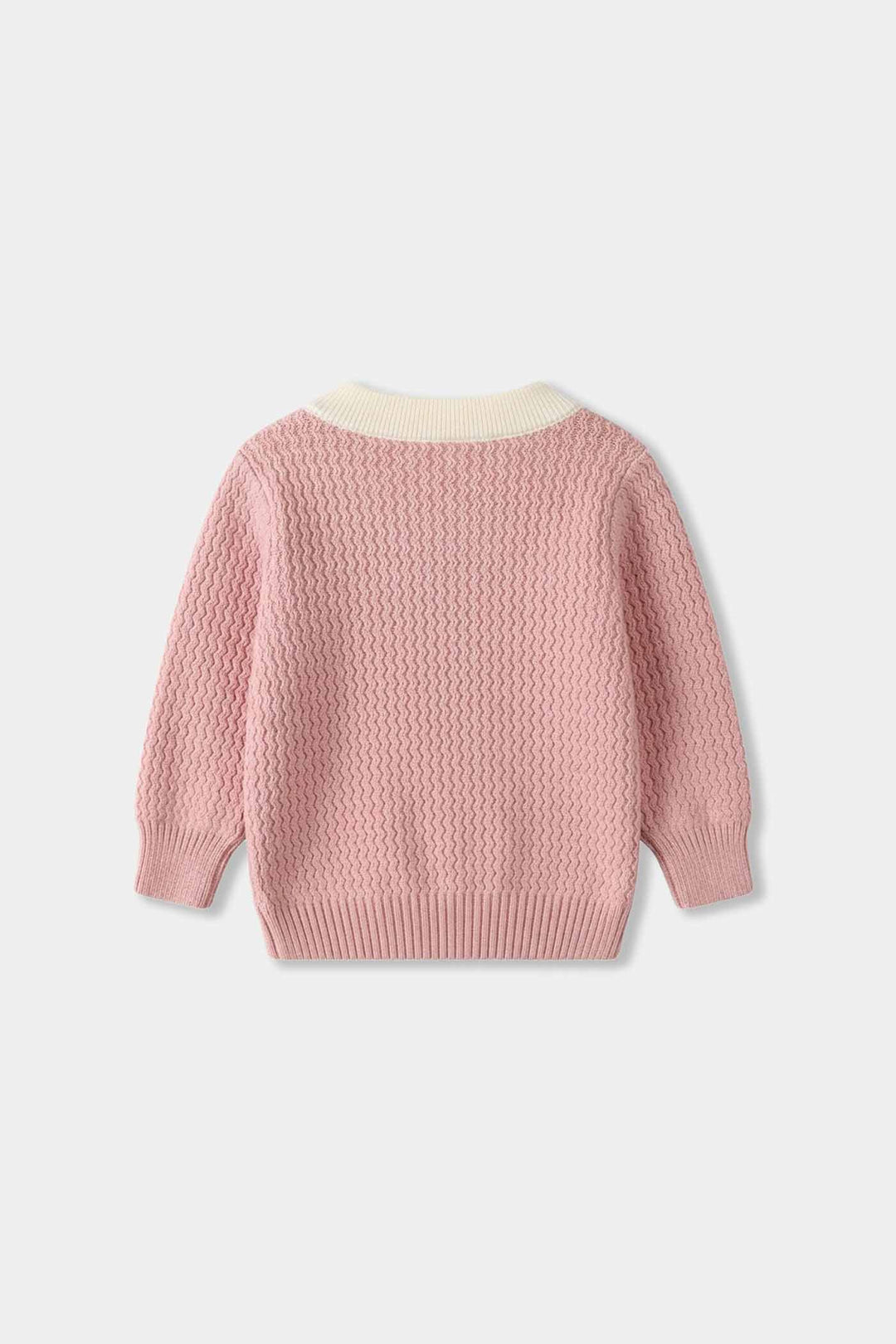 Infant Girls Acrylic Sweater-Elegant Scallop-LT.Pink
