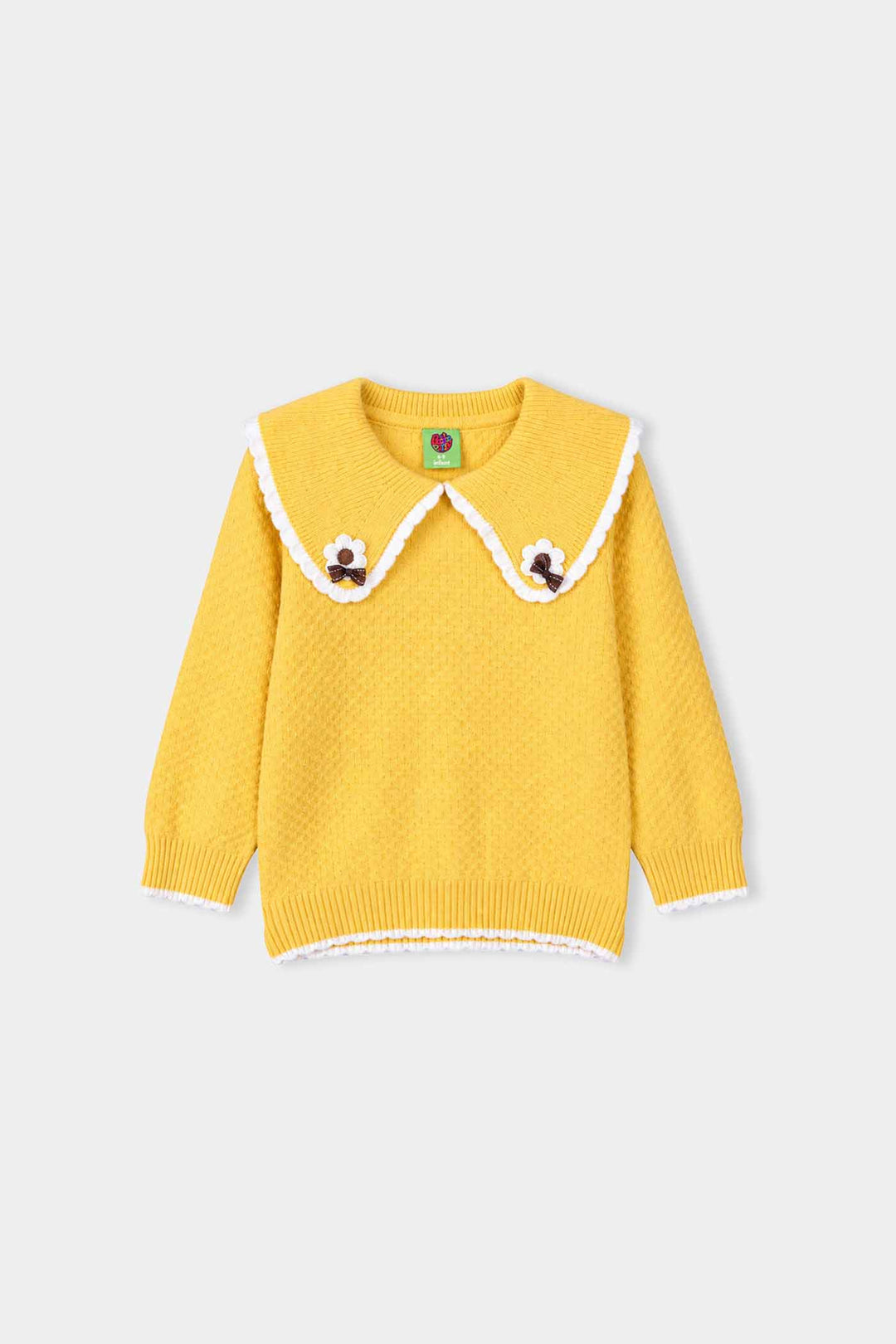 Infant Girls Acrylic Sweater-Peterpan Daisy-Yellow