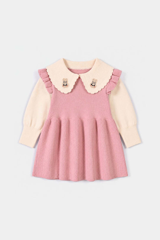 Infant Girls Acrylic Sweater-Little Lady-Pink