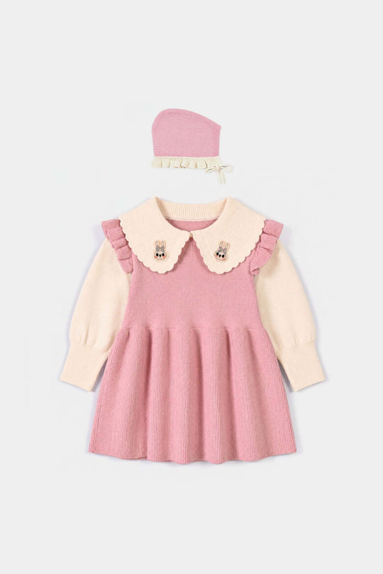 Infant Girls Acrylic Sweater-Little Lady-Pink