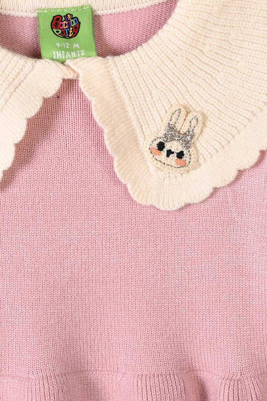 Infant Girls Acrylic Sweater-Little Lady-Pink