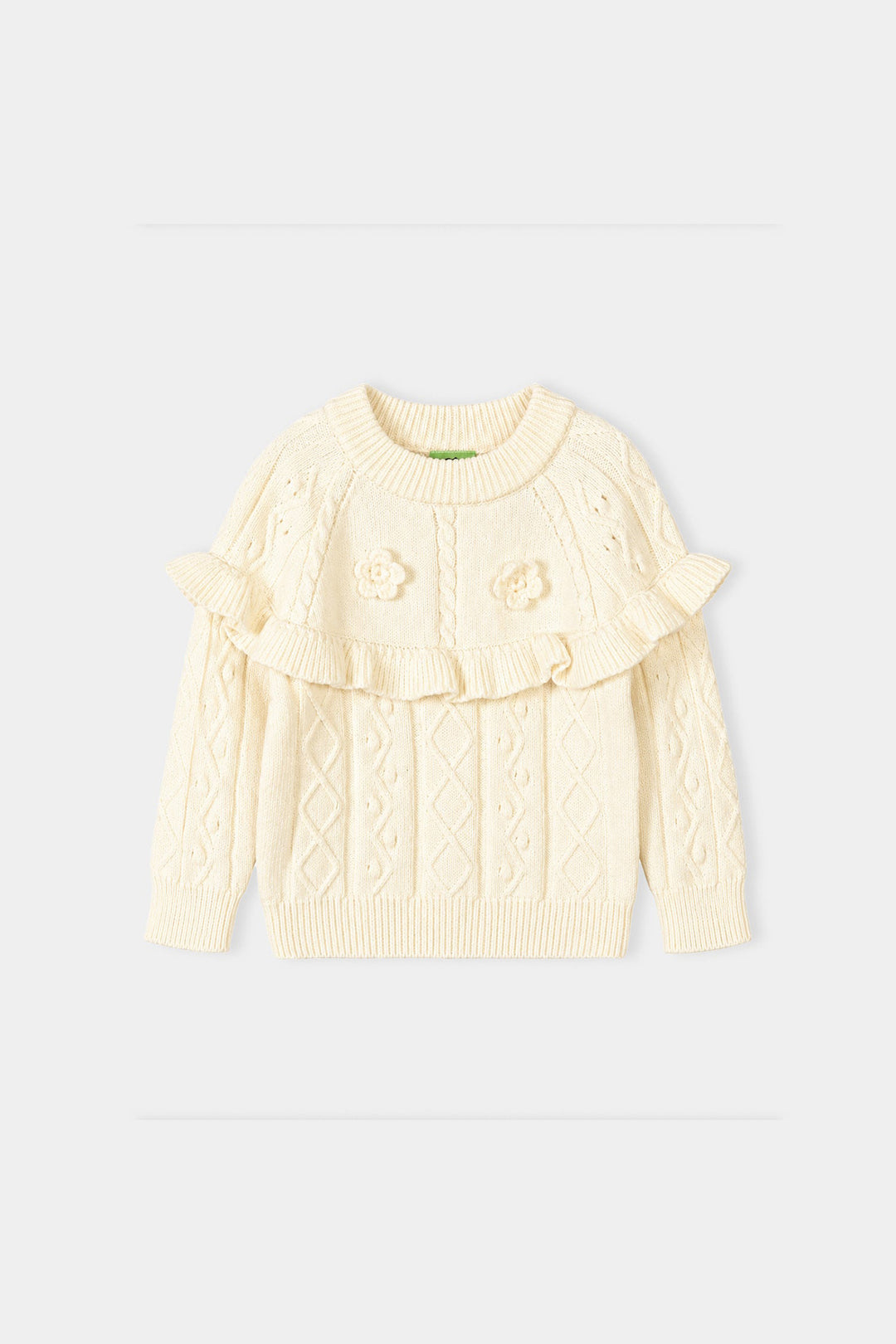Infant Girls Acrylic Co-ord Set-Yoke Frill-Brown