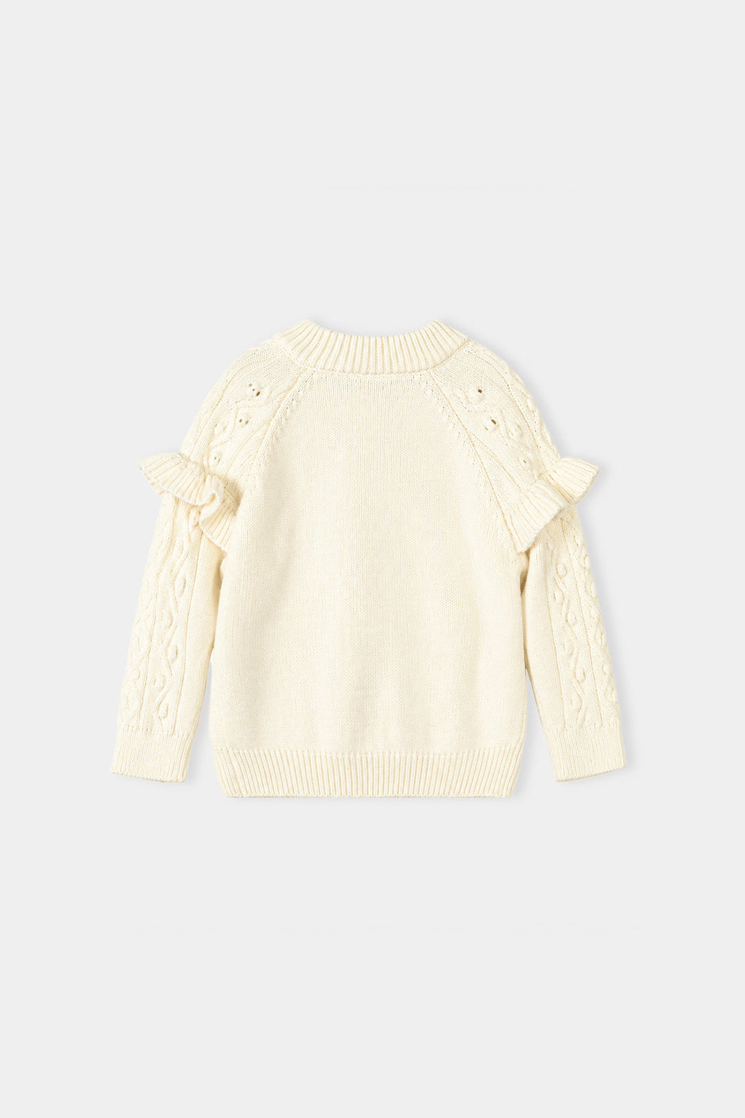 Infant Girls Acrylic Co-ord Set-Yoke Frill-Brown