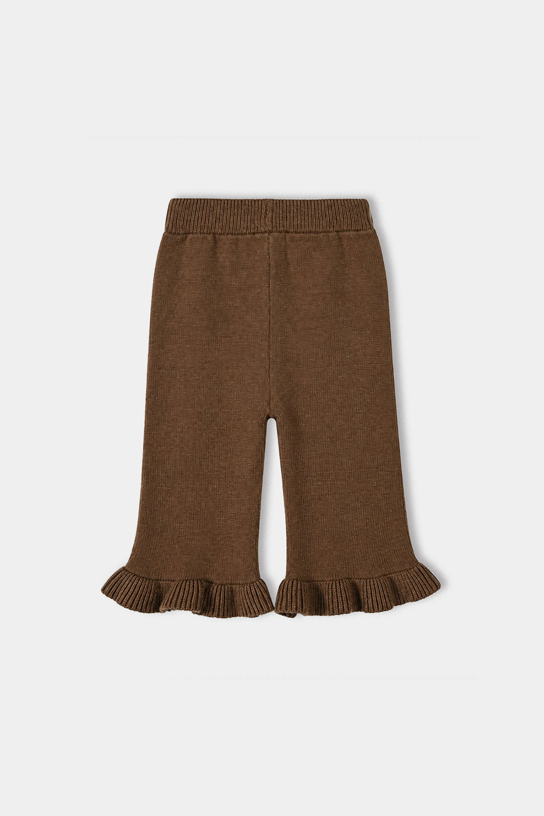 Infant Girls Acrylic Co-ord Set-Yoke Frill-Brown