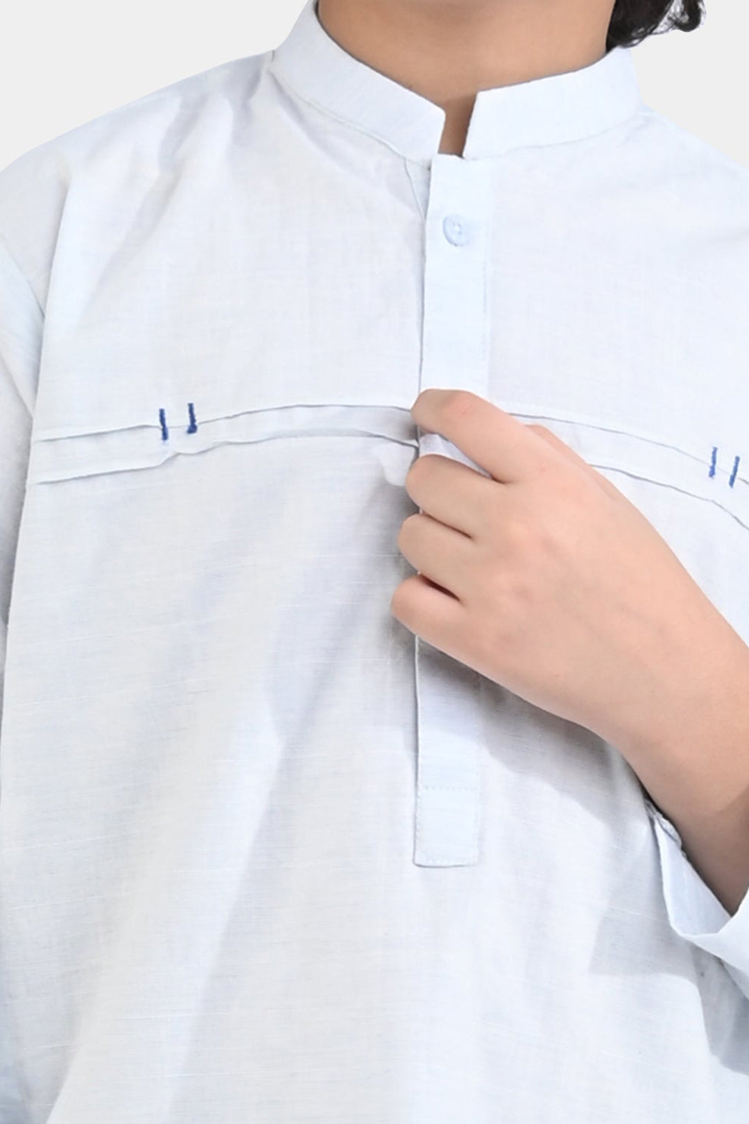 Boys Yarn Dyed Shalwar Suit -L/BLUE
