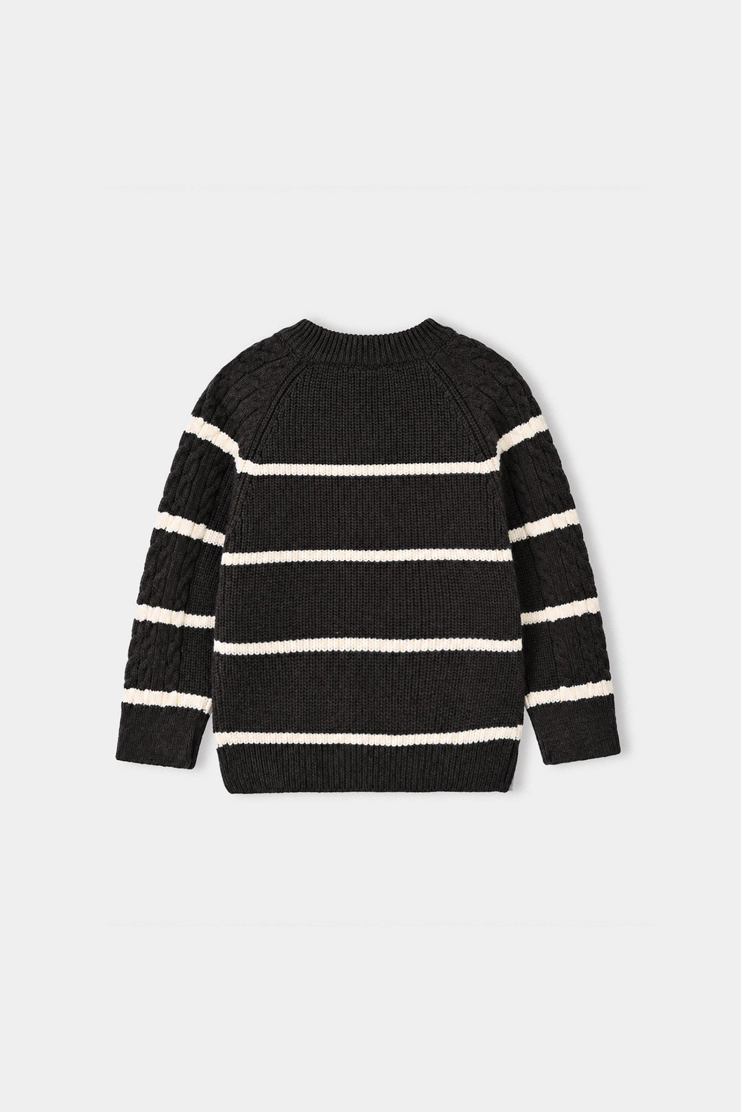 Infant Boys Acrylic Co-ord Set-Stripe Cable-GREY