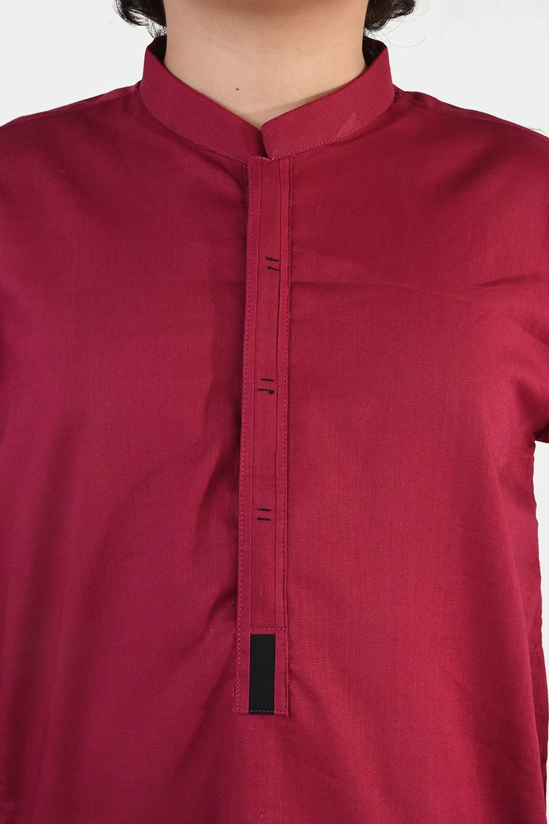 Boys Cotton Slub Kurta (Beet)-RED