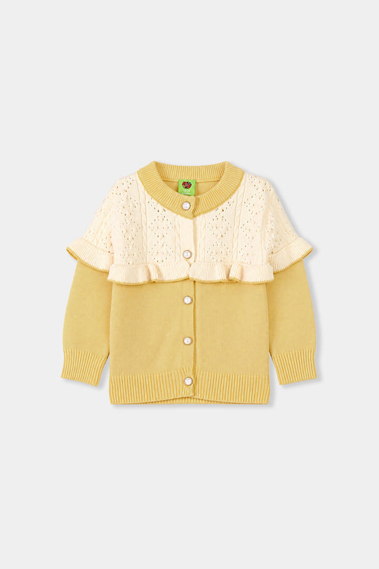 Infant Girls Acrylic Co-ord Set-Daisy-Yellow