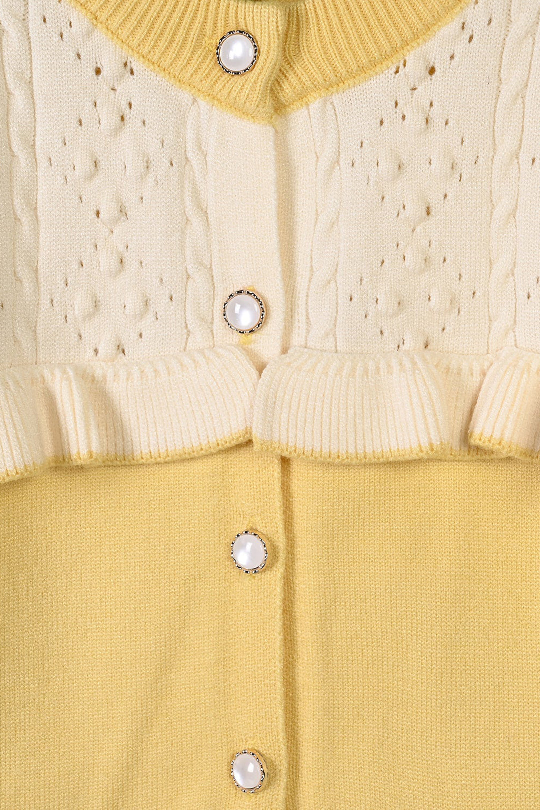 Infant Girls Acrylic Co-ord Set-Daisy-Yellow
