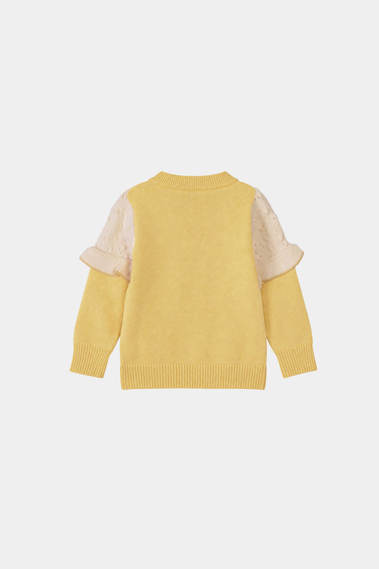 Infant Girls Acrylic Co-ord Set-Daisy-Yellow