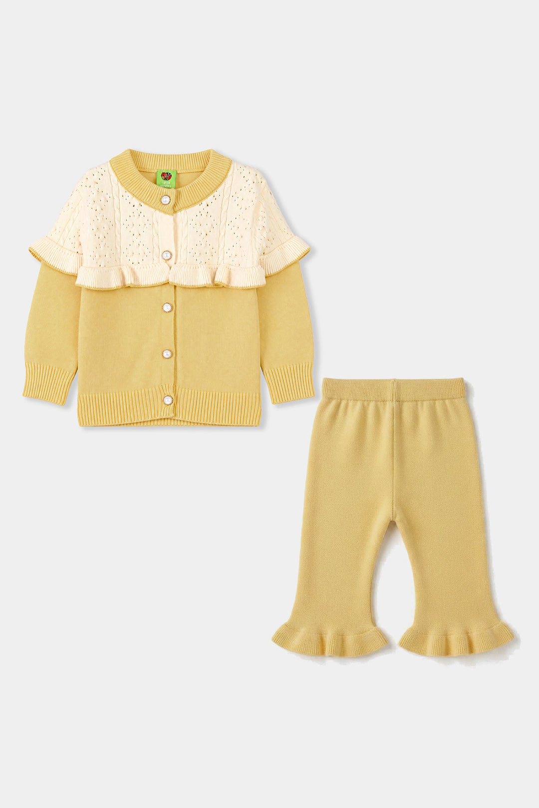Infant Girls Acrylic Co-ord Set-Daisy-Yellow