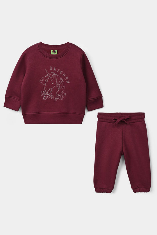 Infant Girls Fleece 2 Piece Suit Unicorn