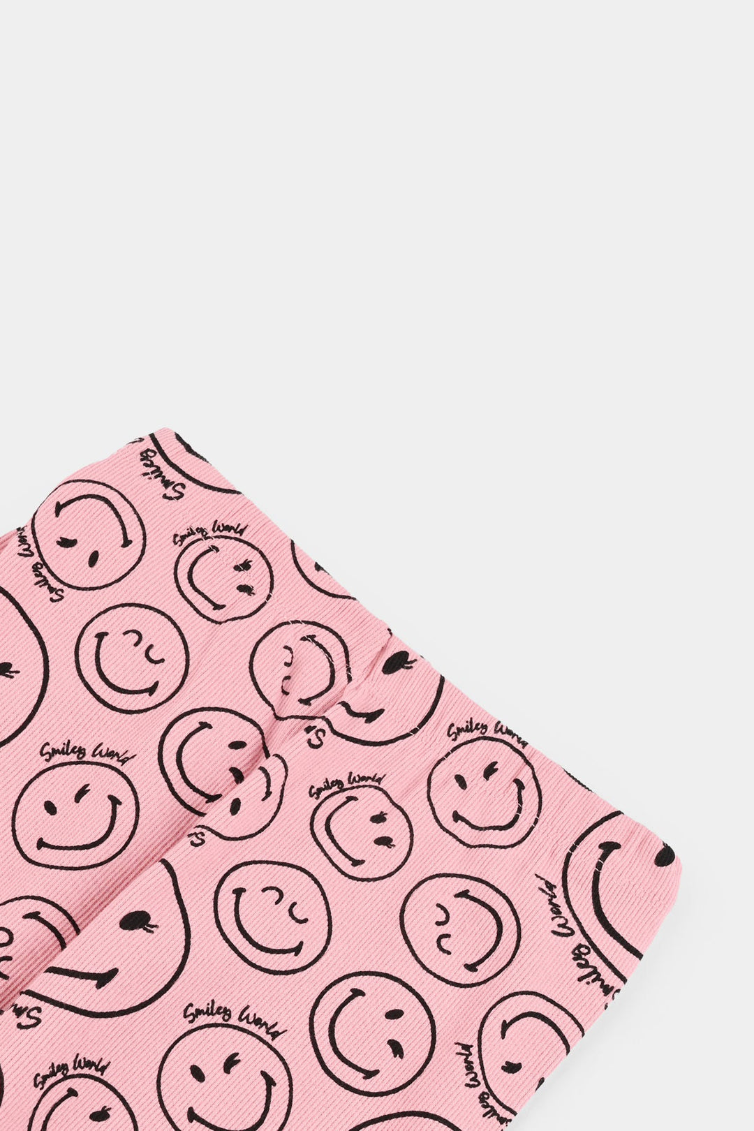 Girls 2x1 Rib Printed Tight Smile-Candy Pink