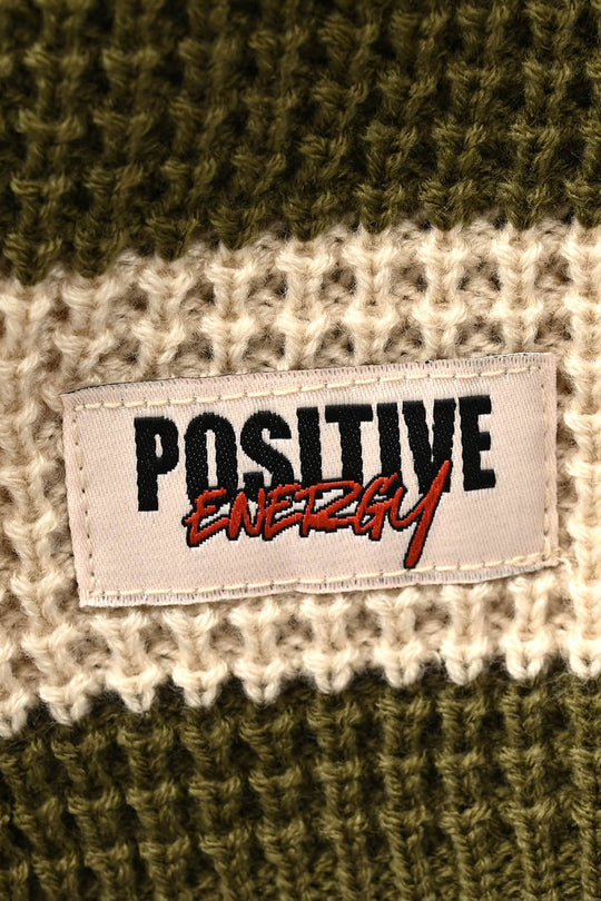 Boys Acrylic Sweater-Positive Energy-Olive