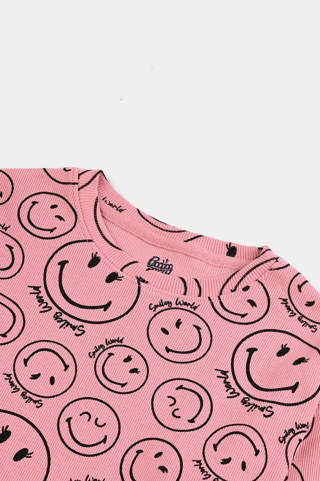 Girls 2x1 Rib T-Shirt F/S Smiley World-Candy.Pink