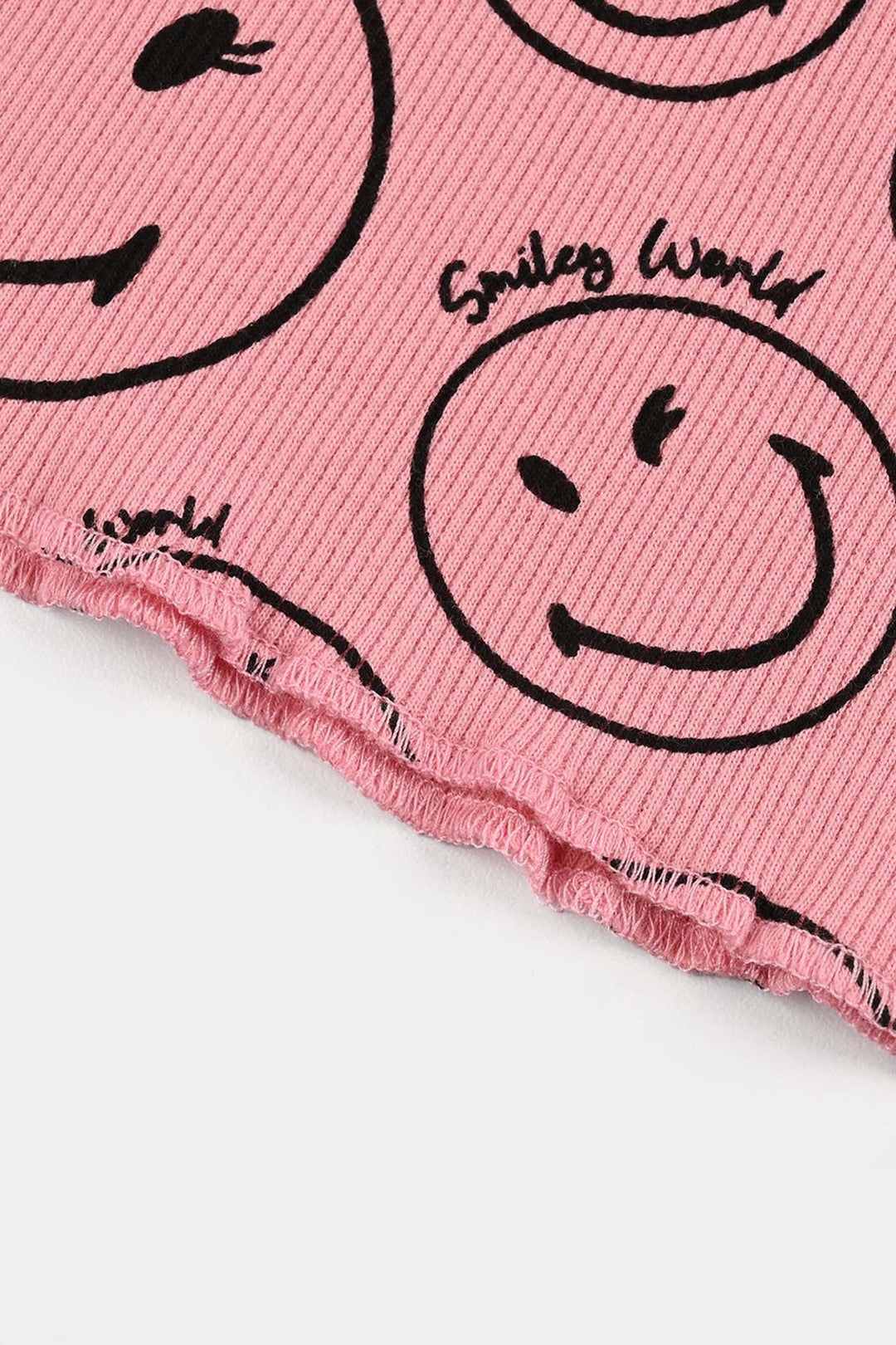 Girls 2x1 Rib T-Shirt F/S Smiley World-Candy.Pink