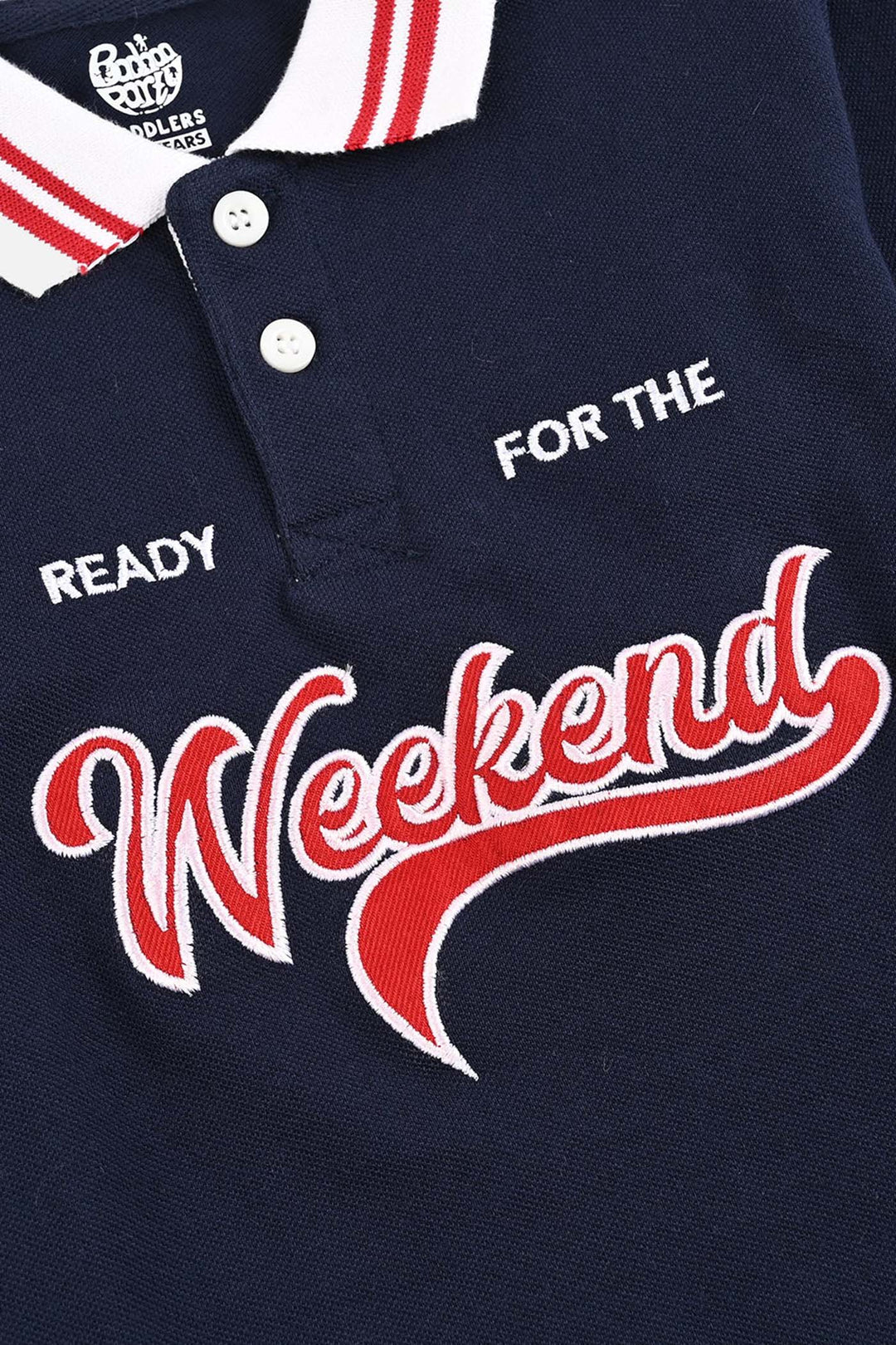 Boys Jumbo Pique Polo F/S Weekend-NAVY