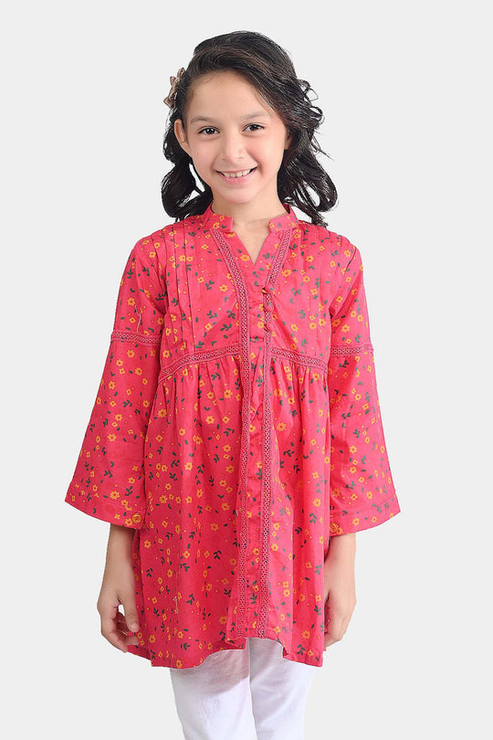 Girls Cotton Poplin Casual Frock Day Lilly-Pink