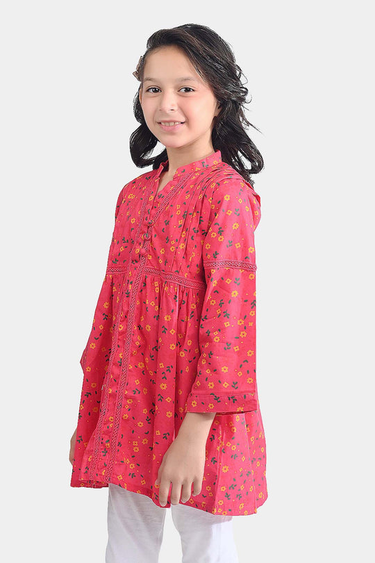 Girls Cotton Poplin Casual Frock Day Lilly-Pink