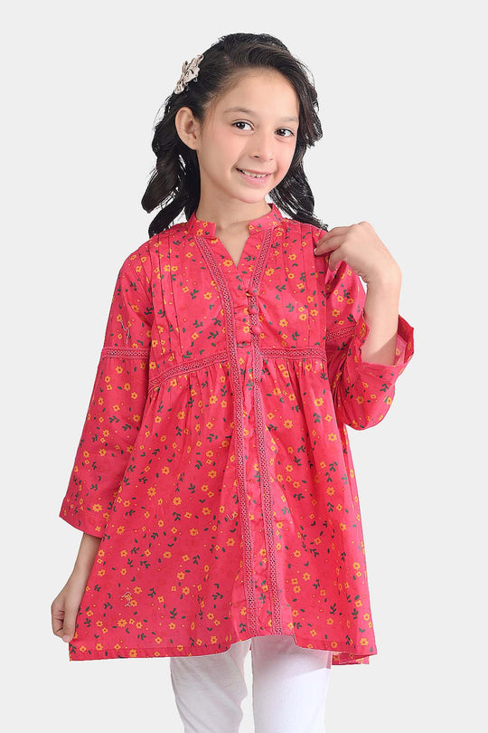 Girls Cotton Poplin Casual Frock Day Lilly-Pink