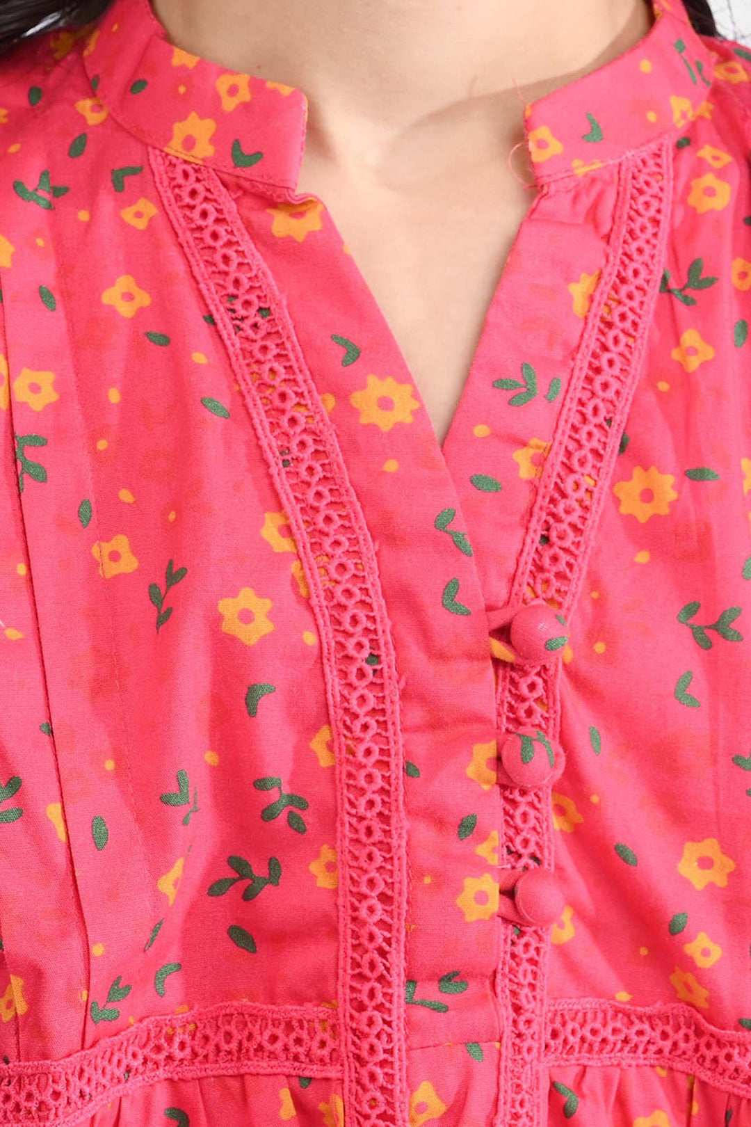 Girls Cotton Poplin Casual Frock Day Lilly-Pink