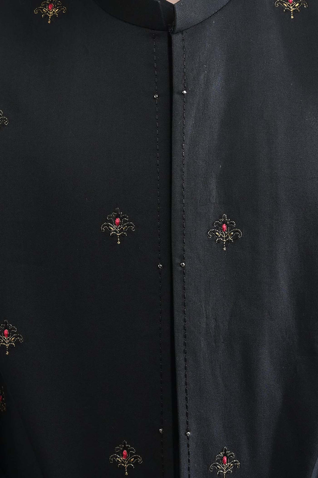 Boys Cotton Poplin 3 Piece Suit-BLACK