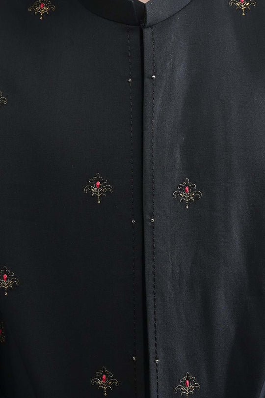 Boys Cotton Poplin 3 Piece Suit-BLACK