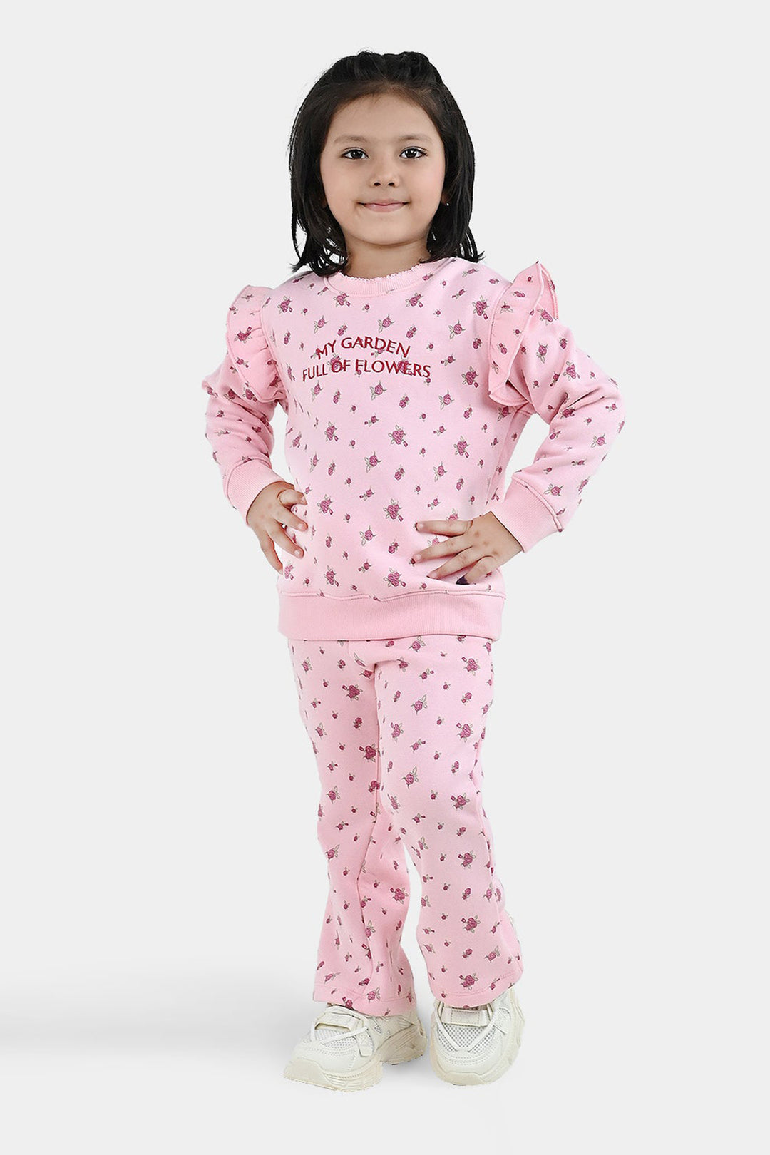 Girls Fleece 2 Piece Suit My Garden - Pink