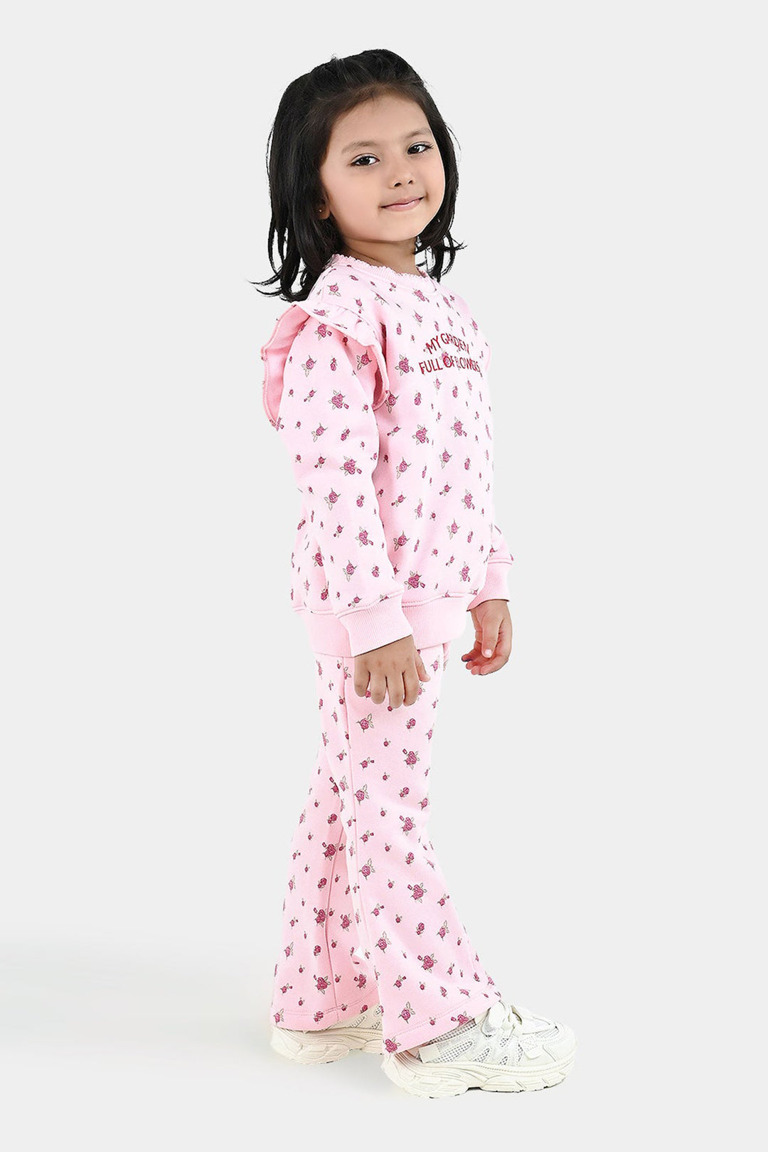 Girls Fleece 2 Piece Suit My Garden - Pink