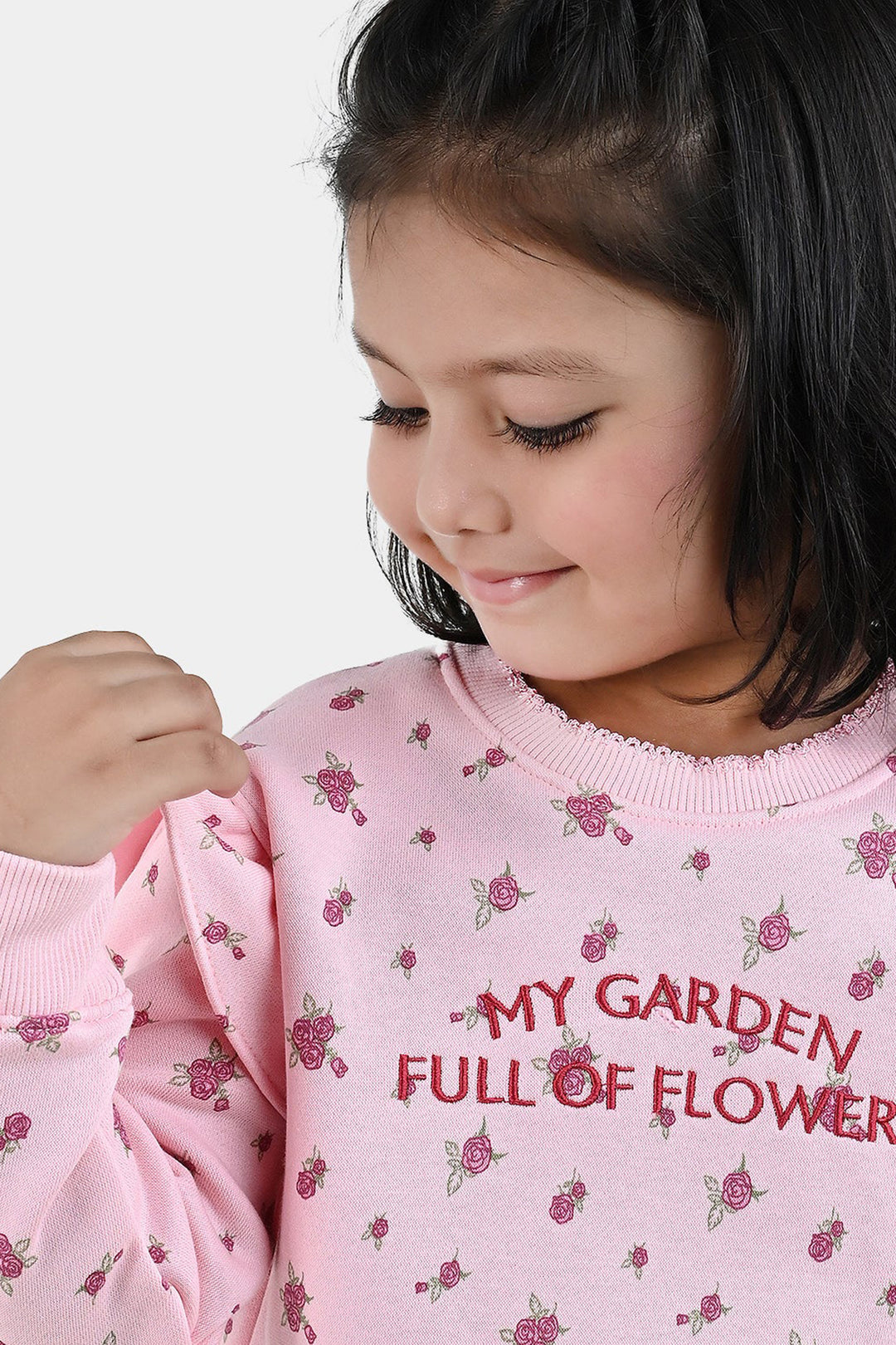 Girls Fleece 2 Piece Suit My Garden - Pink