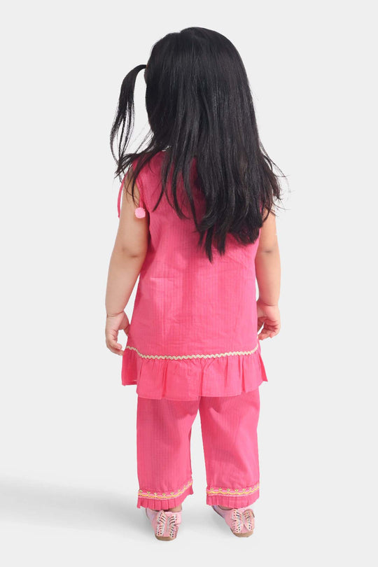 Infant Girls Cotton Emb 2Pcs Orchid-Pink