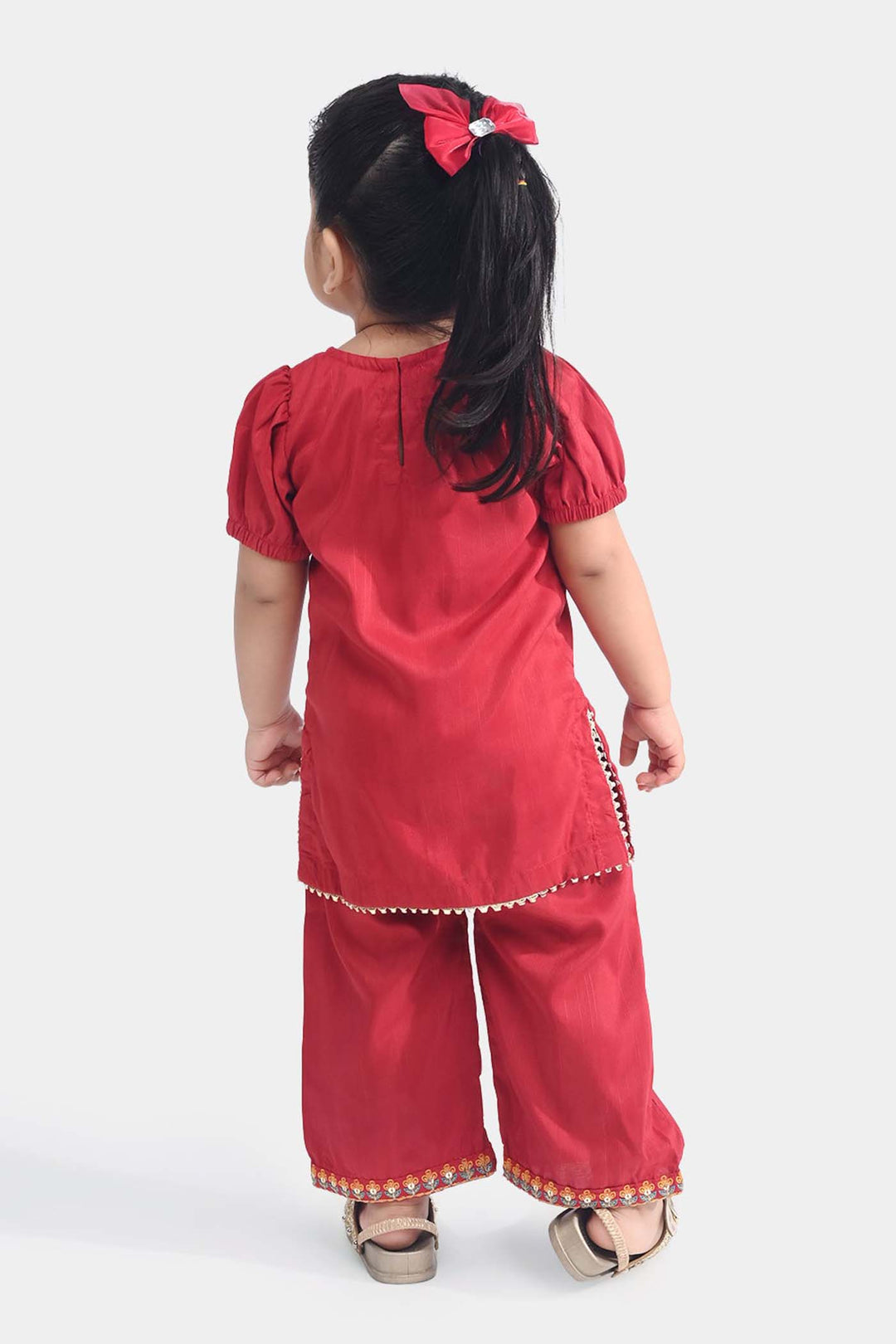 Infant Girls Chiffon 2Pcs Maha Rani-Red