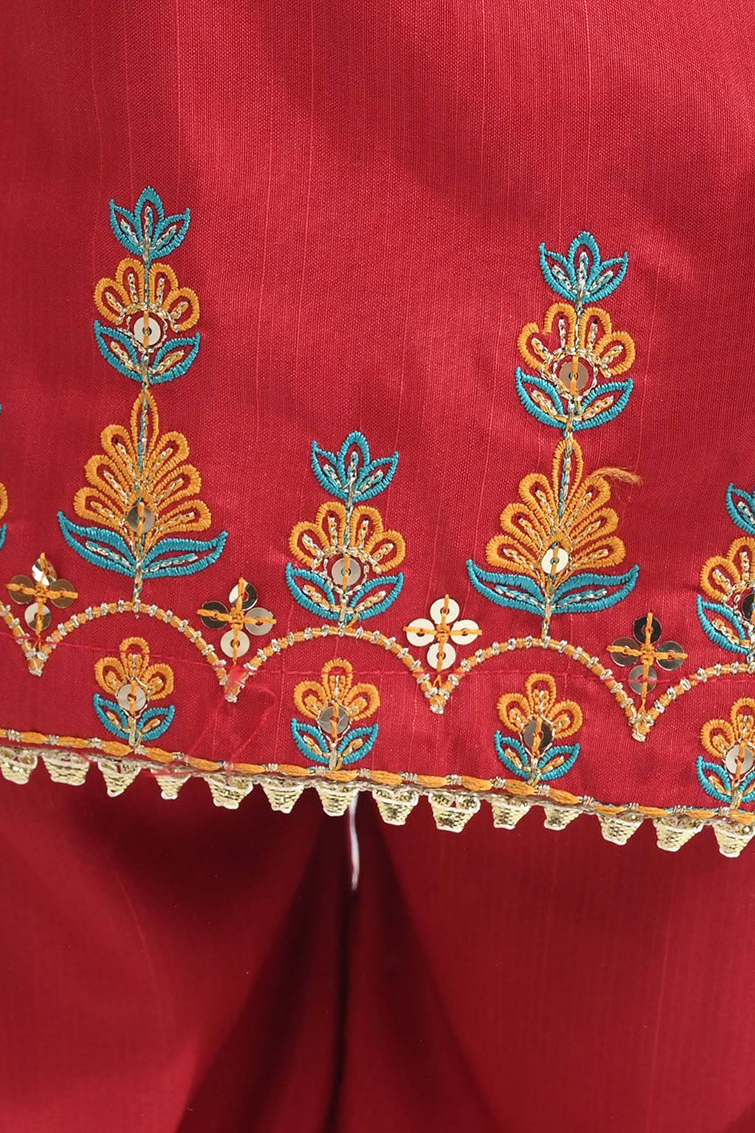 Infant Girls Chiffon 2Pcs Maha Rani-Red