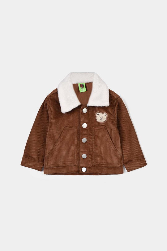 Infant Boys Corduroy Jacket Bear - BROWN
