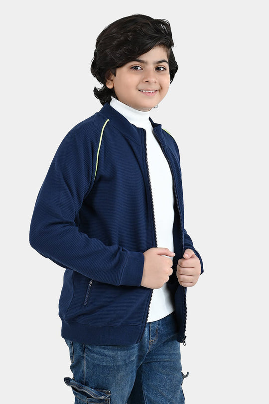 Boys Ottoman Knitted Jacket Real Energy - NAVY