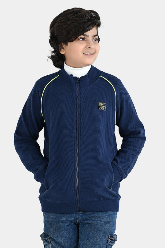 Boys Ottoman Knitted Jacket Real Energy - NAVY