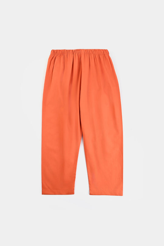 Boys Cotton Poplin 3 Piece Suit (Tone On Tone)-B/Orange