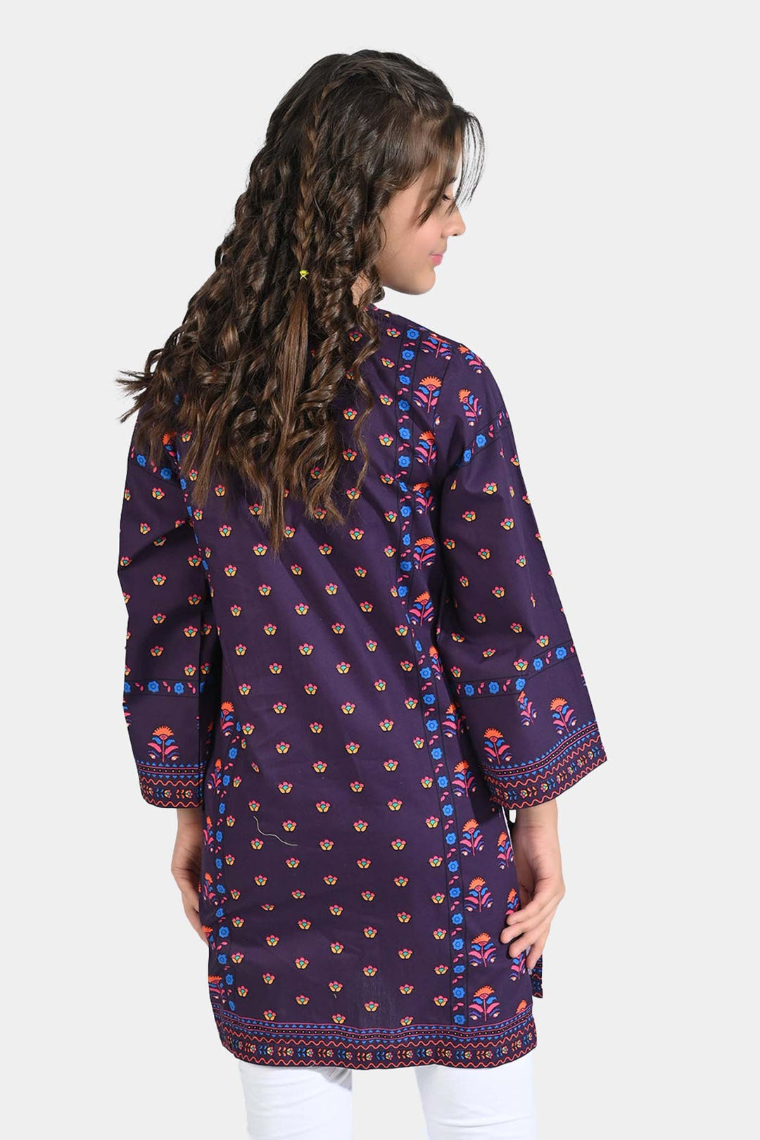 Girls Cotton Poplin Printed Kurti