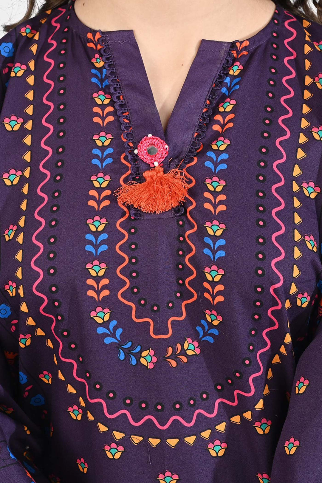 Girls Cotton Poplin Printed Kurti