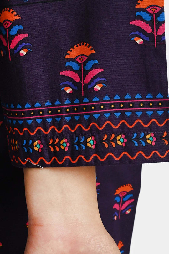 Girls Cotton Poplin Printed Kurti