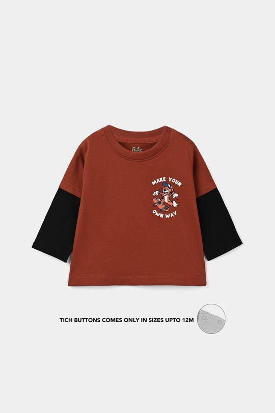 Infant Boys Cotton Jersey T-Shirt F/S Tiger