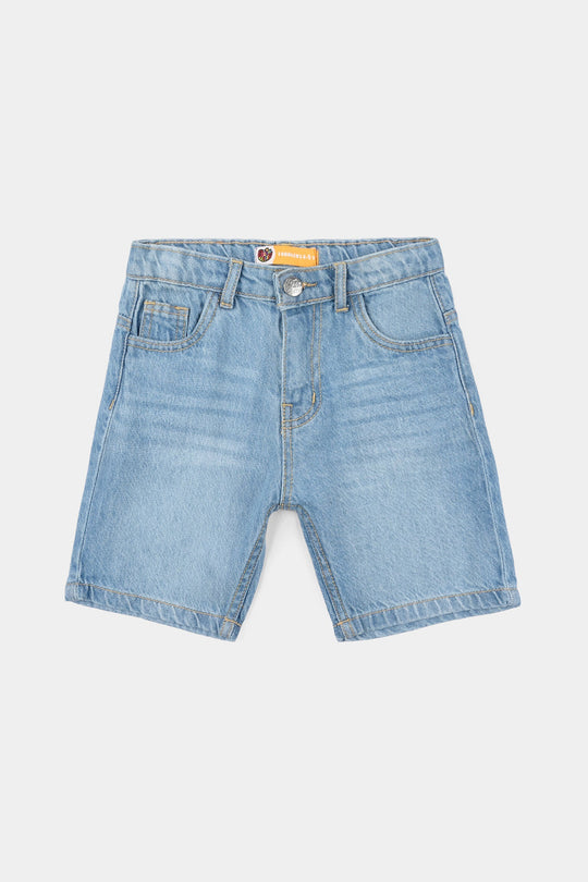 Boys Denim Stretch Short Basic - Light Blue